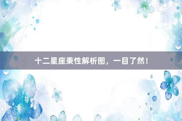 十二星座秉性解析图，一目了然！